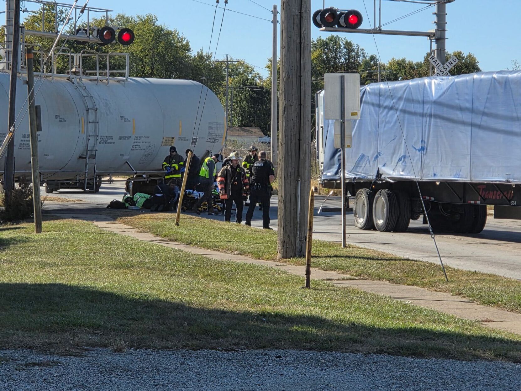 1 person sent to hospital after train, semi collide in Decatur
